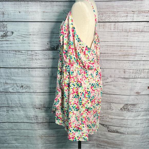Torrid 2X Georgette Surplice Wrap Romper Spotted Confetti Sleeveless Adjustable - Picture 3 of 14